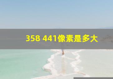 358 441像素是多大